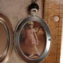 Whimsical Fairy Cameo Locket necklace Flapper era portrait child with fairy costume