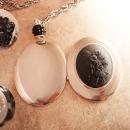 Whimsical Fairy Cameo Locket necklace Flapper era portrait child with fairy costume