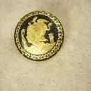 Vintage Mythical Warrior with snake and bird Brooch damascene