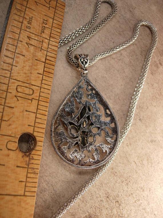 Gothic medieval Fleur de lis Necklace with Snake chain