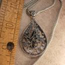Gothic medieval Fleur de lis Necklace with Snake chain