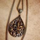 Gothic medieval Fleur de lis Necklace with Snake chain