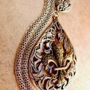 Gothic medieval Fleur de lis Necklace with Snake chain