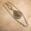 Gothic medieval Fleur de lis Necklace with Snake chain
