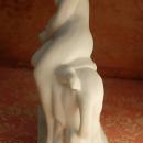 ANtique German Bisque Nude on a lion Miniature statue of Una and the Lion Faerie Queen