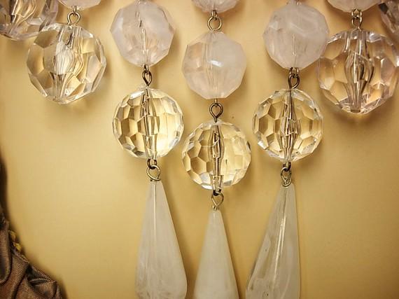 Dramatic Runway Icicle chandelier necklace with HUGE faceted beads