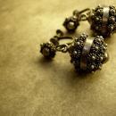Medieval Antique sterling Etruscan drop earrings Screw backs
