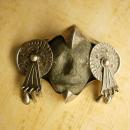 VIntage SIgned Death mask mechanical Mask head sterling Taxco brooch pre 1948