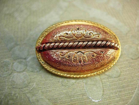 Antique Victorian brooch Rose gold mixed metal vintage brooch