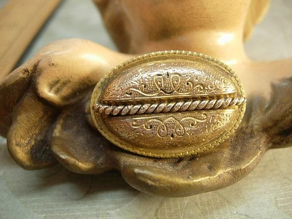Antique Victorian brooch Rose gold mixed metal vintage brooch