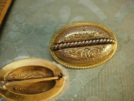 Antique Victorian brooch Rose gold mixed metal vintage brooch