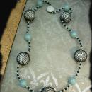 Japan signed necklace Vintage bizarre necklace Black net