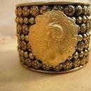 Medieval Goddess Bracelet heavily beaded with serpent headed nude woman center