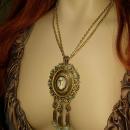 Marie Antoinette necklace portrait pendant fringe turquoise drops huge dramatic French Queen