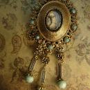 Marie Antoinette necklace portrait pendant fringe turquoise drops huge dramatic French Queen