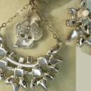 HUGE Masquerade earrings Big moonstones and Aurora borealis glass stones Vintage earrings Clip on
