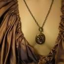 Gypsy Voo Doo Snake Charmer Jeweled locket on watchchain necklace