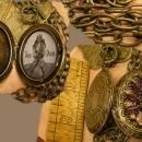 Gypsy Voo Doo Snake Charmer Jeweled locket on watchchain necklace