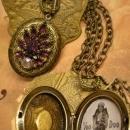Gypsy Voo Doo Snake Charmer Jeweled locket on watchchain necklace