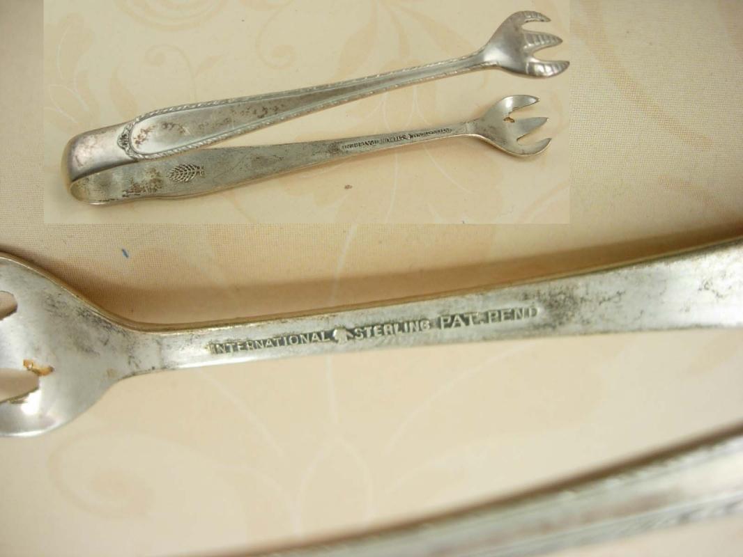 Antique sterling hallmarked Bird claw sugar tongs hallmarked