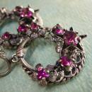 Vintage Signed PURPLE rhinestones Gypsy earrings Chandelier Drops west Germany