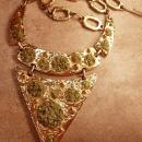 LARGE Vintage MOdernist Jade Artist Necklace dramatic geometric bib