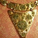 LARGE Vintage MOdernist Jade Artist Necklace dramatic geometric bib