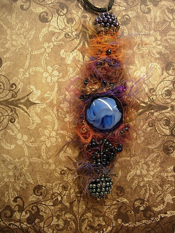 Bohemian Goddess Talisman necklace exotic eye centerpiece