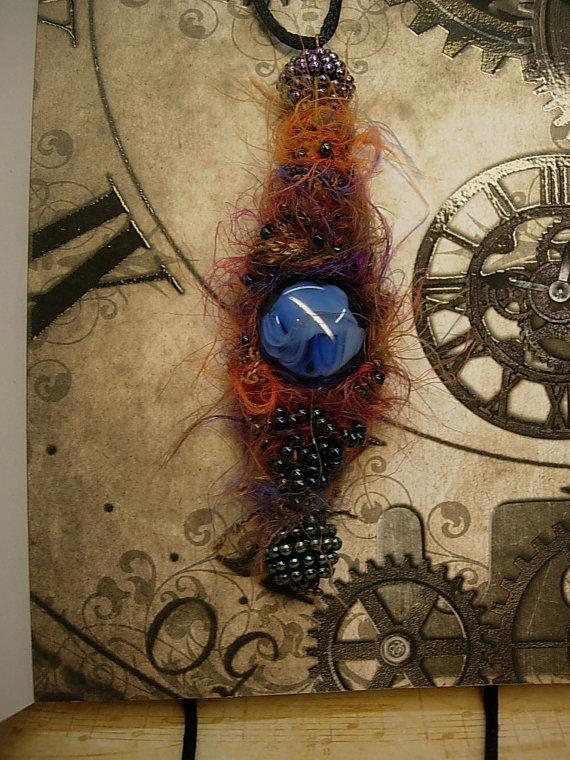 Bohemian Goddess Talisman necklace exotic eye centerpiece