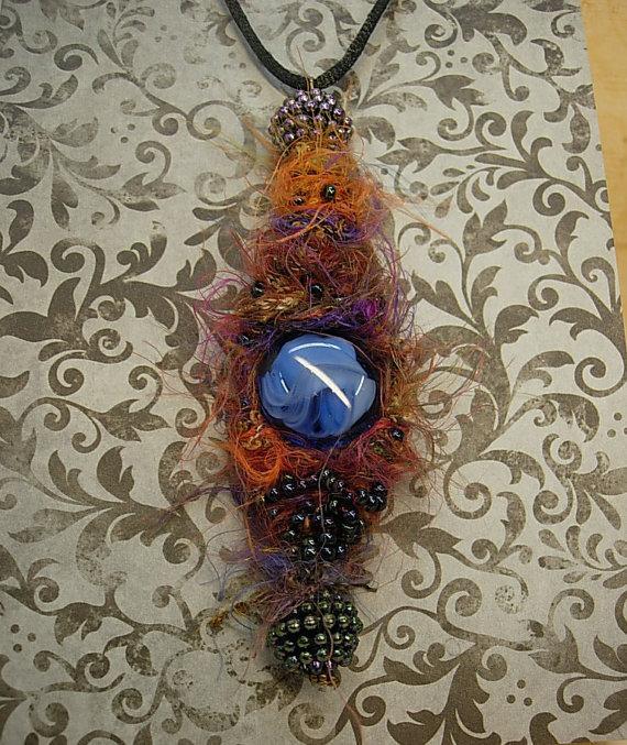 Bohemian Goddess Talisman necklace exotic eye centerpiece