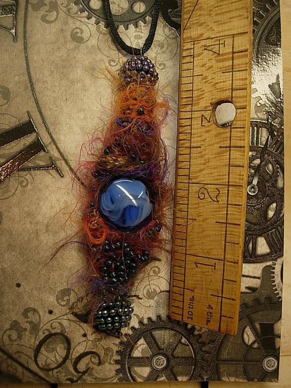 Bohemian Goddess Talisman necklace exotic eye centerpiece