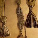 ANtique watch fob locket with little girl photo Flip fob ornate metal work