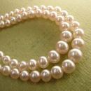 Vintage 2 strand Pearl necklace Rhinestones clasp Japan never worn ivory graduated Wedding