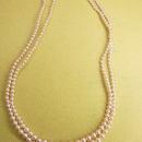 Vintage 2 strand Pearl necklace Rhinestones clasp Japan never worn ivory graduated Wedding