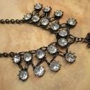 HUGE Edwardian collar necklace dramatic Gothic PURPLE rhinestone drop with festoon paste stones