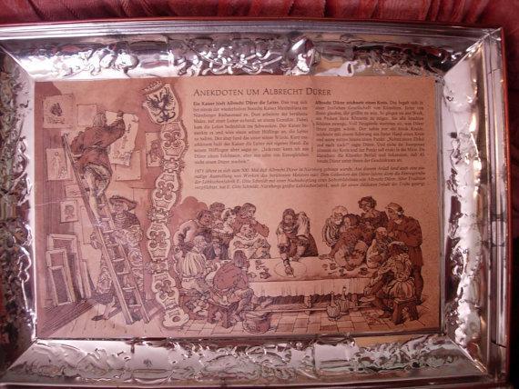 Vintage HUGE Gothic Castle hinged metal box TIn Litho Medieval Castle