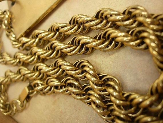Huge Renaissance Man Necklace signed with thick baroque chain