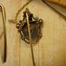 Antique emerald Pearl swag Stickpin set snake head