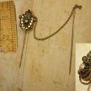 Antique emerald Pearl swag Stickpin set snake head