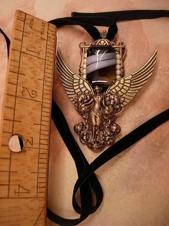 NEoclassical Angel Necklace THE WATCHER Winged goddess