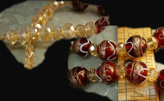 Statement Necklace HUGE Lampwork NEcklace Medieval Renaissance revival