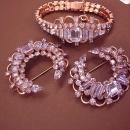 Kramer Alexandrite SIgned Bracelet 2 brooch set GORGEOUS vintage demi parure