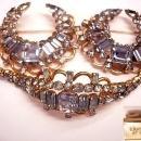 Kramer Alexandrite SIgned Bracelet 2 brooch set GORGEOUS vintage demi parure