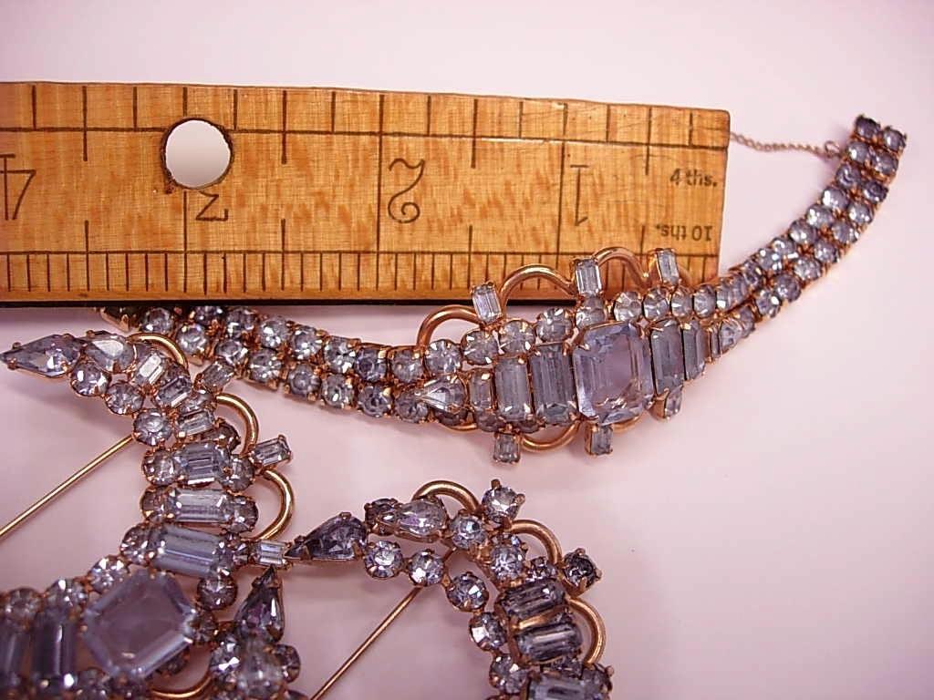 Kramer Alexandrite SIgned Bracelet 2 brooch set GORGEOUS vintage demi parure