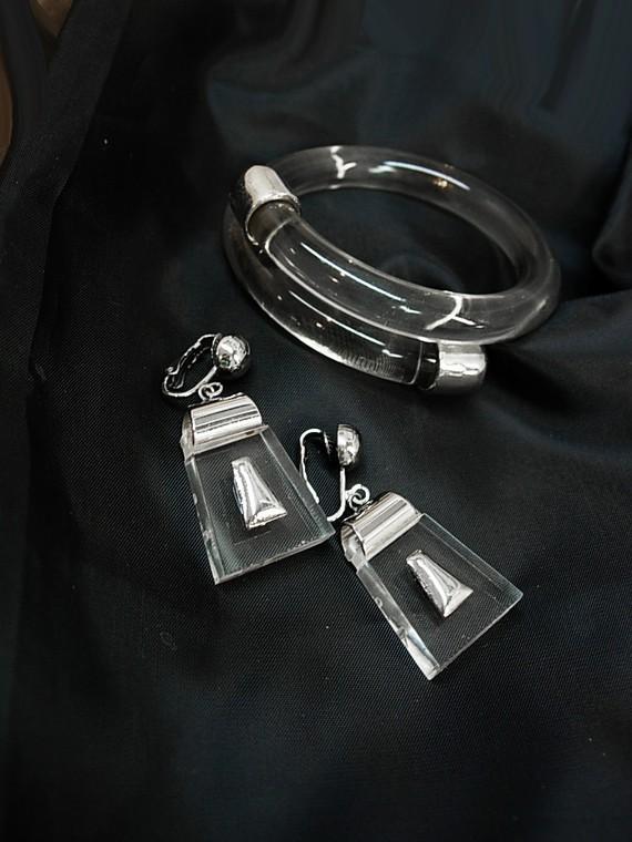 Vintage Lucite snake wrap bracelet & earrings Very glam runway