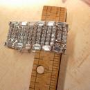 Vintage 7 row bracelet BRILLIANT Baguette Rhinestones Showstopper bracelet LOADED with glass stones