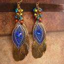 Bohemian Rhinestone feather Earrings