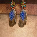 Bohemian Rhinestone feather Earrings