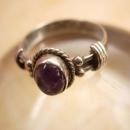 Vintage Amethyst Gothic Sterling ring Genuine gemstone