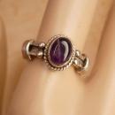 Vintage Amethyst Gothic Sterling ring Genuine gemstone